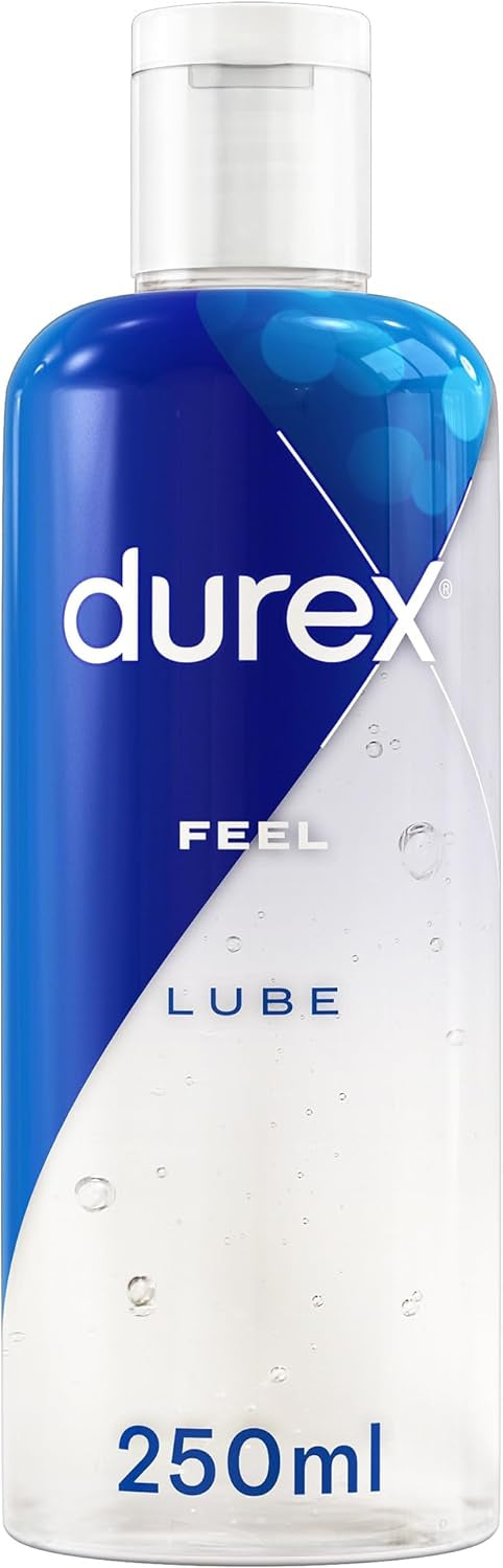 Durex Play Feel Water Based Lube, 250ml, Gentle, pH Friendly, Non Sticky, Non Staining, Unflavoured, Condom & Toy Compatible, Smooth Texture