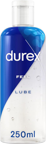 Durex Play Feel Water Based Lube, 250ml, Gentle, pH Friendly, Non Sticky, Non Staining, Unflavoured, Condom & Toy Compatible, Smooth Texture