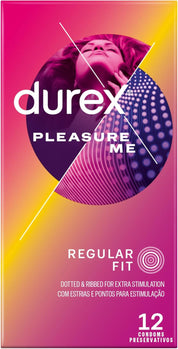 Durex Pleasure Me Condoms Ribbed & Dotted Regular Fit 12s