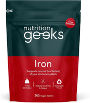 Iron Tablets High Strength 14mg - 365 Tablets, 12 Months Supply - Vegan Iron Supplements for Women and Men - Ferrous Fumarate, Reduces Tiredness and Fatigue - UK Made Vitamin