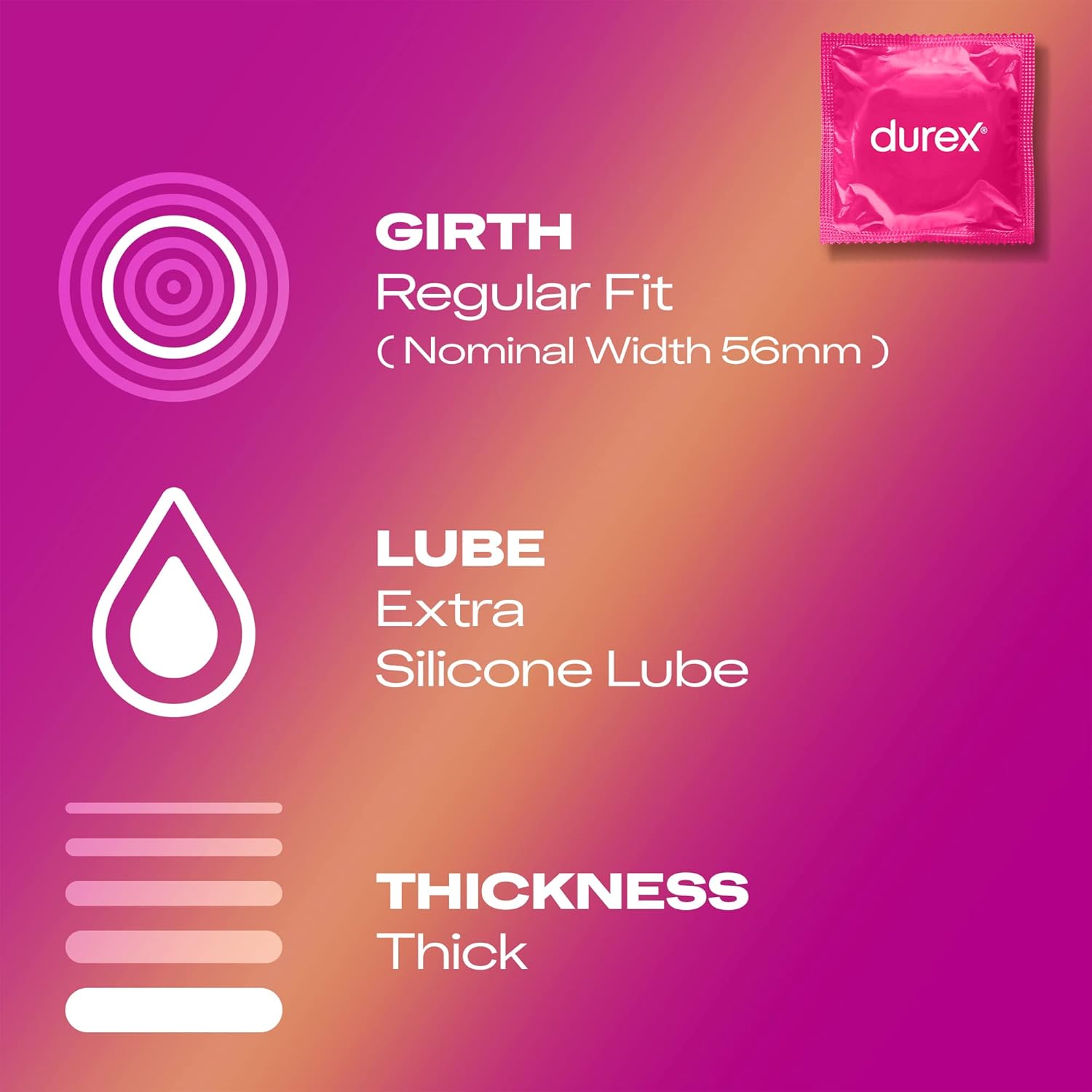 Durex Surprise Me Variety Pack, 40 Condoms, Thin feel, Extra Safe, Pleasure Me, Tickle Me, With Silicone Lube, Condoms Bulk for men, Regular Fit, Ribbed and Dotted, Easy on Shape, Teat Ended