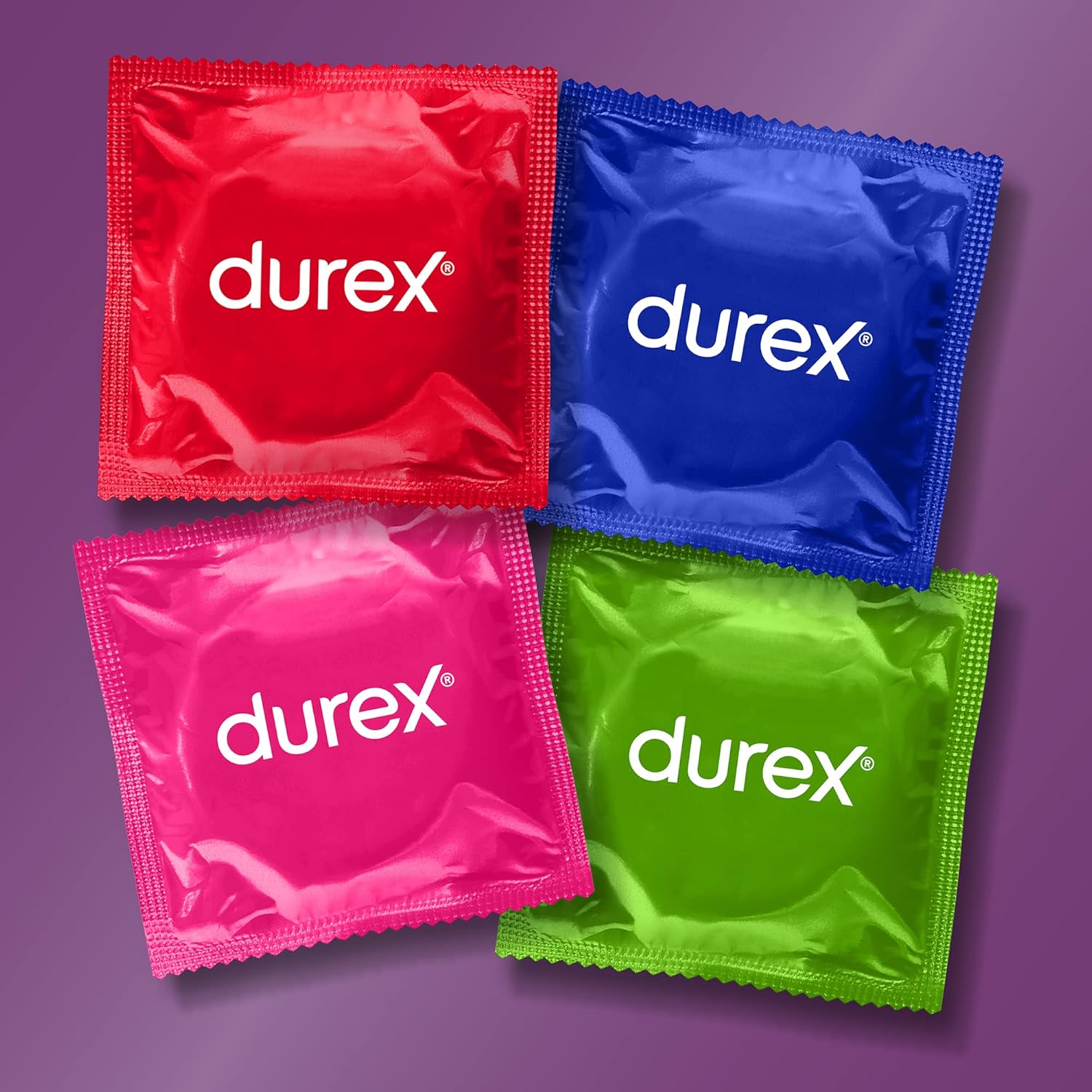 Durex Surprise Me Variety Pack, 40 Condoms, Thin feel, Extra Safe, Pleasure Me, Tickle Me, With Silicone Lube, Condoms Bulk for men, Regular Fit, Ribbed and Dotted, Easy on Shape, Teat Ended